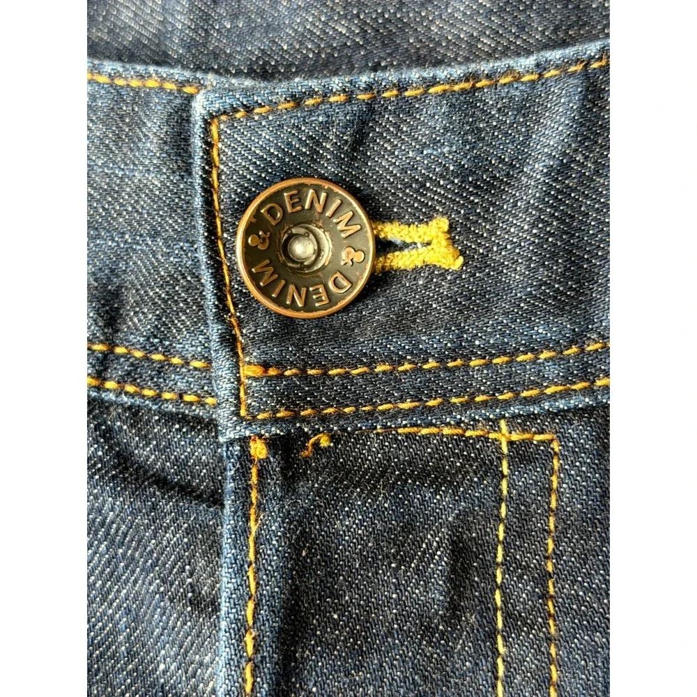 H&M &Denim Mens Straight Regular Waist Jeans 32x32 Dark Blue 100 Cotton